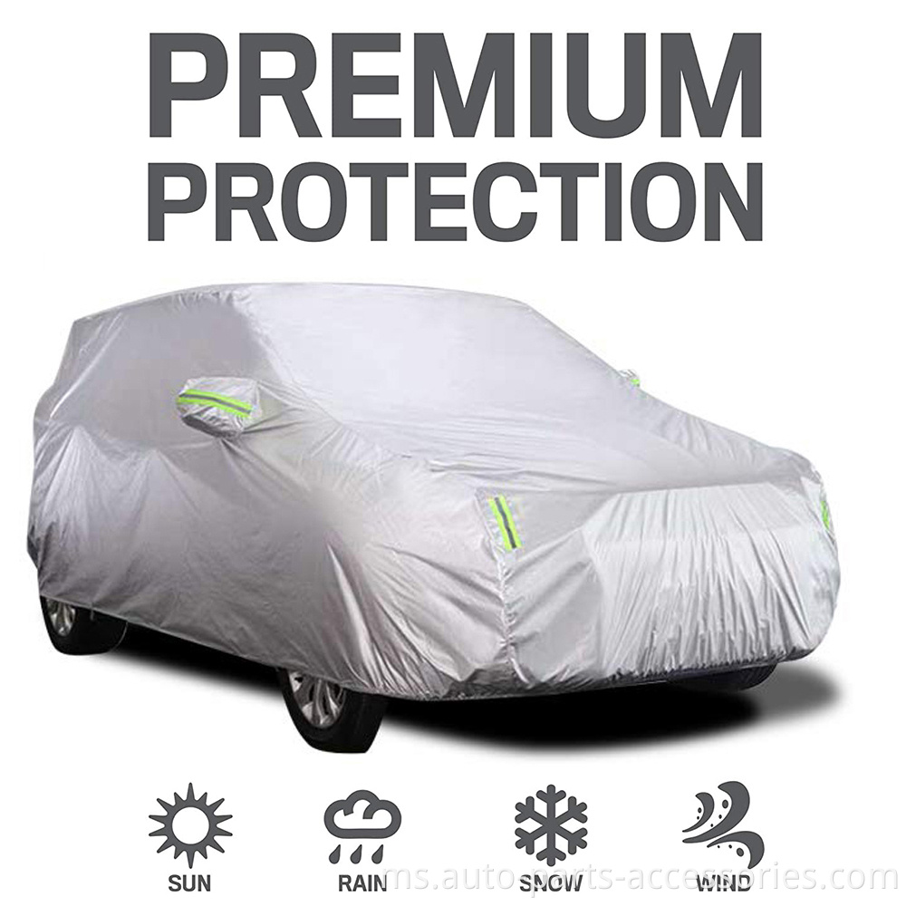 Harga kompetitif ditarik balik 190T Nylon Automatic Fabric Car Cover With Lock